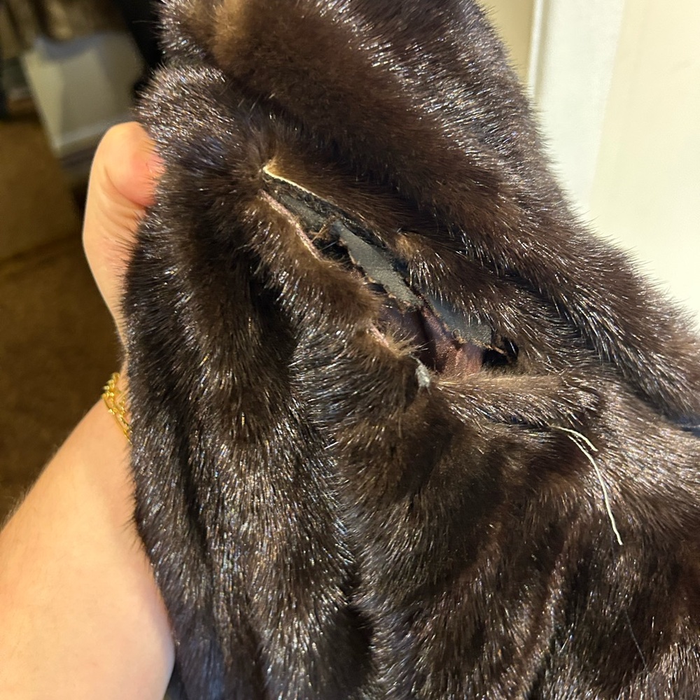 Dark Brown Mink Fur Coat - Picture 4 of 4